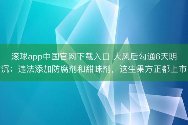 滚球app中国官网下载入口 大风后勾通6天阴沉；违法添加防腐剂和甜味剂，这生果方正都上市