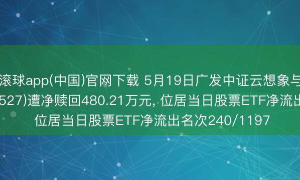 滚球app(中国)官网下载 5月19日广发中证云想象与大数据ETF(159527)遭净赎回480.21万元， 位居当日股票ETF净流出名次240/1197