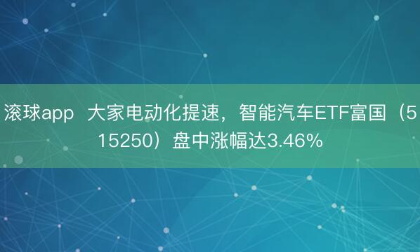 滚球app  大家电动化提速，智能汽车ETF富国（515250）盘中涨幅达3.46%