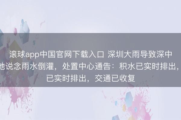 滚球app中国官网下载入口 深圳大雨导致深中通说念海底地说念雨水倒灌，处置中心通告：积水已实时排出，交通已收复