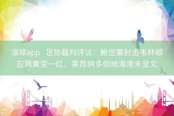 滚球app  足协裁判评议：鲍世蒙肘击韦林顿应两黄变一红，莱昂纳多倒地海港未呈文