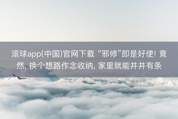 滚球app(中国)官网下载 “邪修”即是好使! 竟然， 换个想路作念收纳， 家里就能井井有条