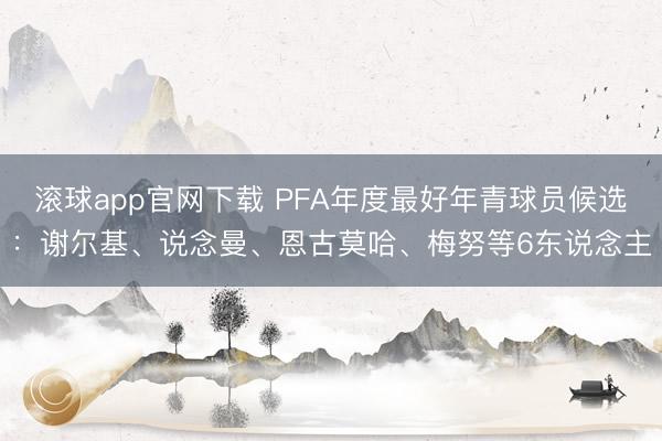 滚球app官网下载 PFA年度最好年青球员候选：谢尔基、说念曼、恩古莫哈、梅努等6东说念主