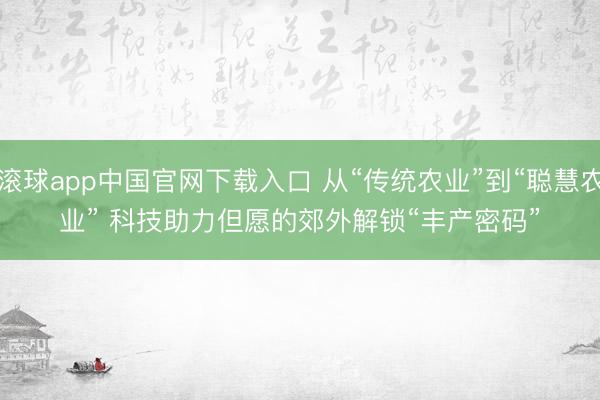 滚球app中国官网下载入口 从“传统农业”到“聪慧农业” 科技助力但愿的郊外解锁“丰产密码”