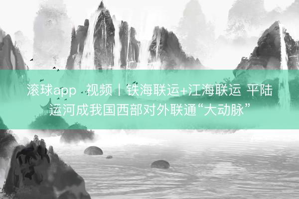 滚球app  视频丨铁海联运+江海联运 平陆运河成我国西部对外联通“大动脉”