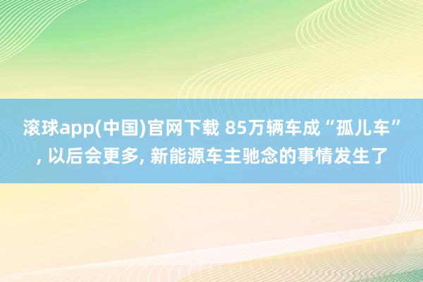 滚球app(中国)官网下载 85万辆车成“孤儿车”, 以后会更多, 新能源车主驰念的事情发生了